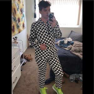 Men’s checkered jumpsuit
